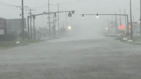 Hurricane Delta floods the coastal town of Sulphur, Louisiana.