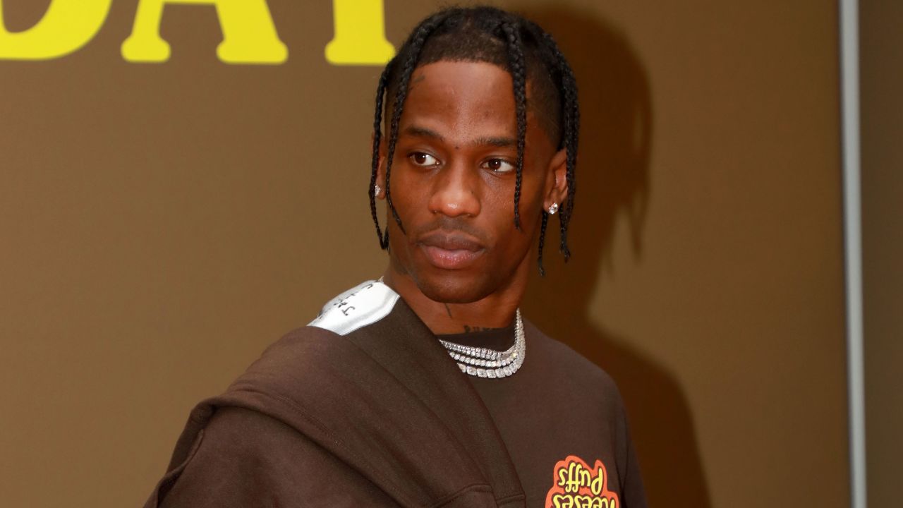 Travis Scott attends the launch of the 'Reese's Puffs' pop up store on June 25, 2019 in Paris, France. 