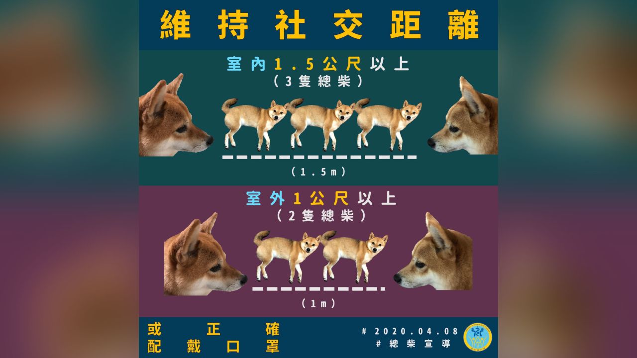 Taiwan's government deployed a cartoon spokesdog to help communicate its social distancing policy.