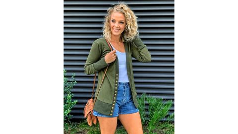 Nenona V-Neck Button-Down Knit Cardigan
