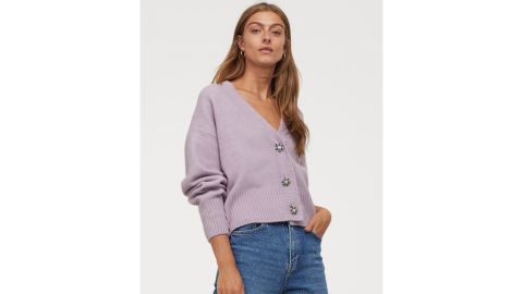 H&M Rhinestone-Button Cardigan