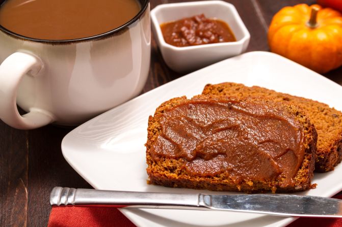 Nothing says "fall" quite like warm <a href="index.php?page=&url=https%3A%2F%2Fwww.goodfoodstories.com%2Fpumpkin-beer-bread%2F" target="_blank" target="_blank">pumpkin bread</a> topped with pumpkin butter (see article for butter recipe).
