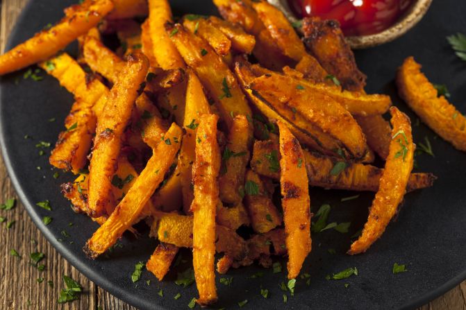 Make your crispy <a href="https://www.tasteofhome.com/recipes/air-fryer-pumpkin-fries/" target="_blank" target="_blank">pumpkin fries</a> either sweet or savory.