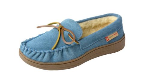 Alpine Swiss Sabine Women's Suede Shearling Moccasin Slippers