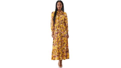Scoop Women's Printed Maxi Shirt Dress