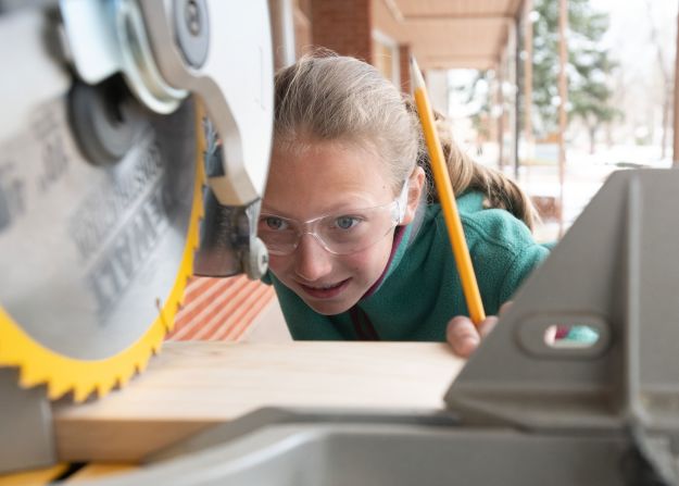 <strong>Carolyn, 13</strong><strong>,</strong> said building makes her feel focused. "I can't really do two things when I'm building -- I gotta kind of tune into building. I like that."