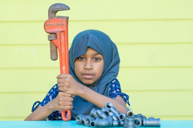 <strong>Anfal, 8,</strong> builds things "Because building is fun and I wanted to do it again after I got to do it at school. ... It is fun to use the wrenches. You get to make cool stuff."