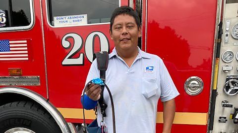 EVERY DAY HERO-A male accidently cut himself w/a chainsaw. Luckily Mail Carrier Mr. Garcia heard the family's screams & sprung into action using his belt as a tourniquet 2 stop the bleeding on the man's arm.  Man has good prognosis due 2 Mr. Garcia's actions.
