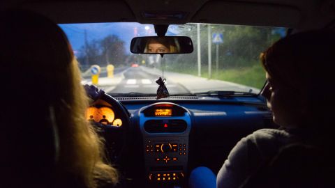 Karolina Duzniak and her fiance, Ola Glowacka, leave Kozy and drive away from the "LGBT-free zone."