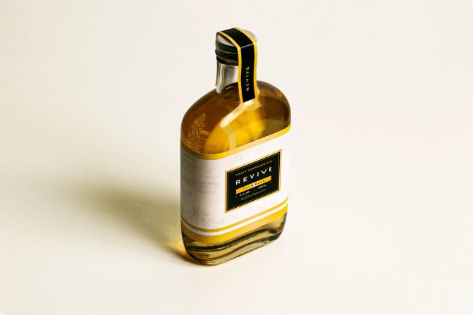 The second gin created by The Ethical Spirits & Co., <a href="https://shop.ethicalspirits.jp/en/products/revive" target="_blank" target="_blank">Revive</a> is made with Budweiser beer and flavored with lemon peel, beech wood, cinnamon and san'ontō (a dark, sweet sugar), as well as juniper berries.