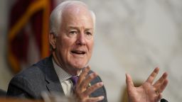 Sen. John Cornyn, (R-TX) speaks during the confirmation for Supreme Court nominee Judge Amy Coney Barrett on the third day before the Senate Judiciary Committee on Capitol Hill on October 14, 2020 in Washington, DC. - After liberal icon Ruth Bader Ginsburg's death last month left the nine-member court with a vacancy, Trump has rushed to fill it at the height of his presidential election battle against Democrat Joe Biden. (Photo by Susan Walsh / POOL / AFP) (Photo by SUSAN WALSH/POOL/AFP via Getty Images)