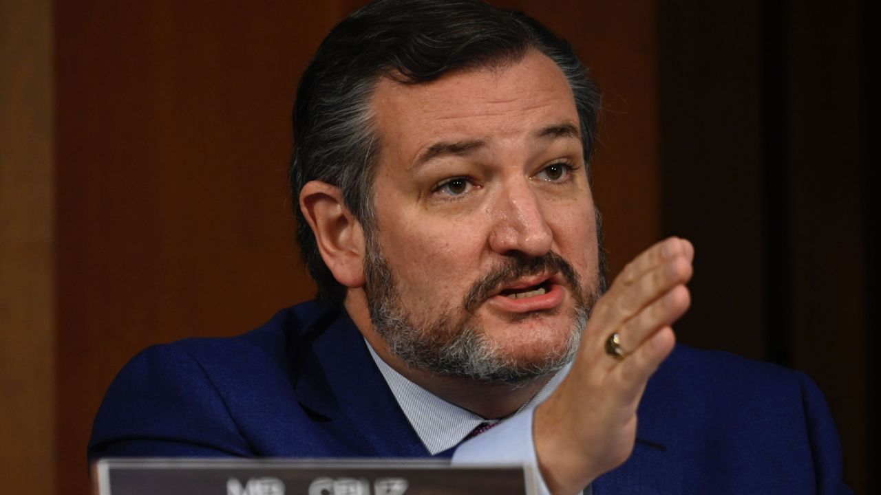 Sen. Ted Cruz, a Texas  Republican, during the Supreme Court confirmation hearing for   Amy Coney Barrett, October 14, 2020, in Washington.