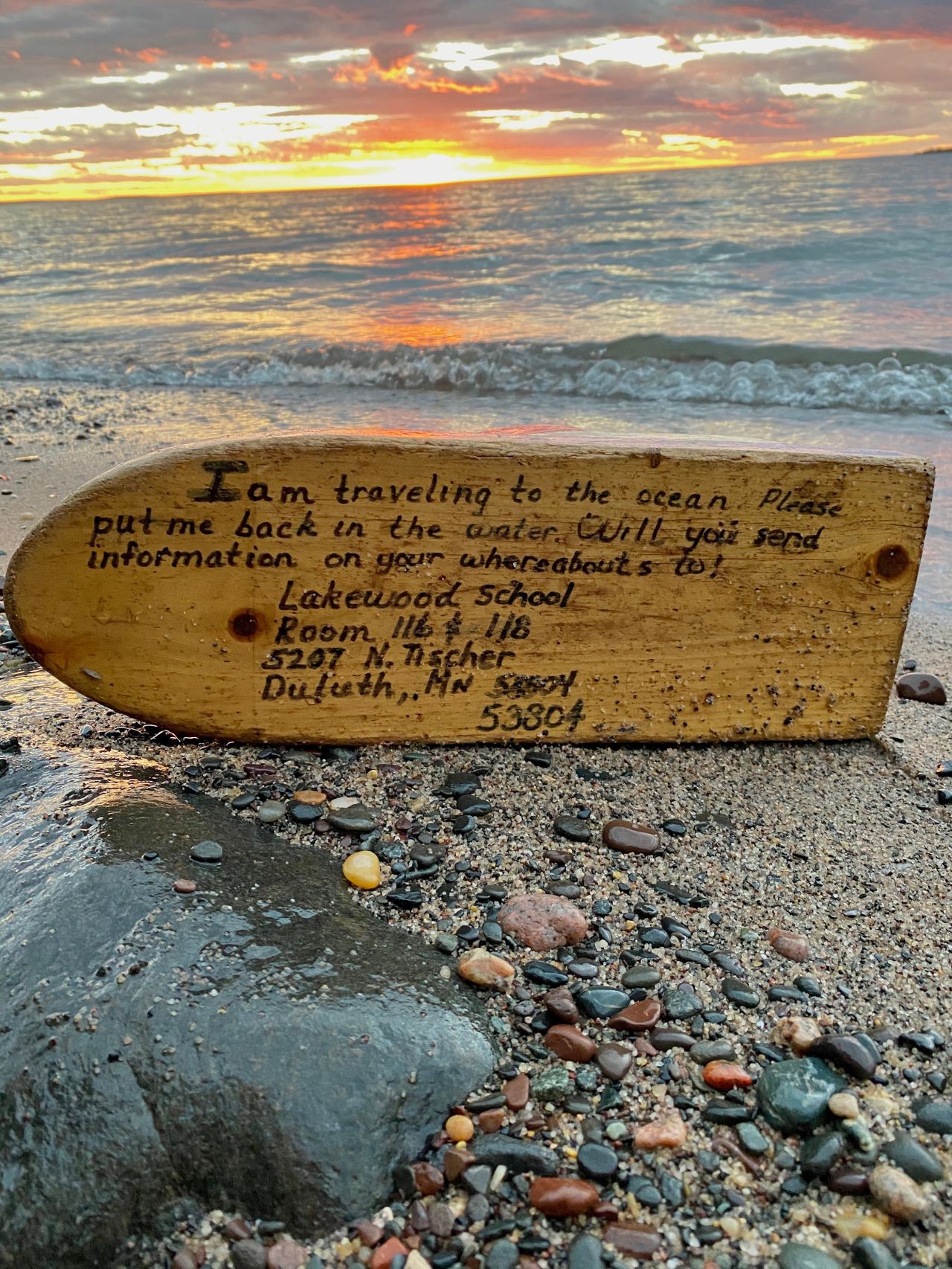 The inscription on the bottom of the tiny boat had no date, only instructions.