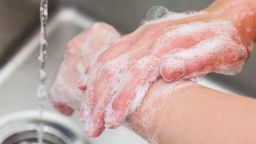 soapy hands washing STOCK
