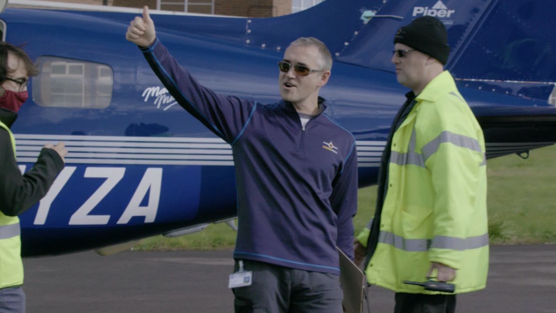 Miftakhov steps out of the six-seater plane after the successful 20-mile test flight in September 2020.