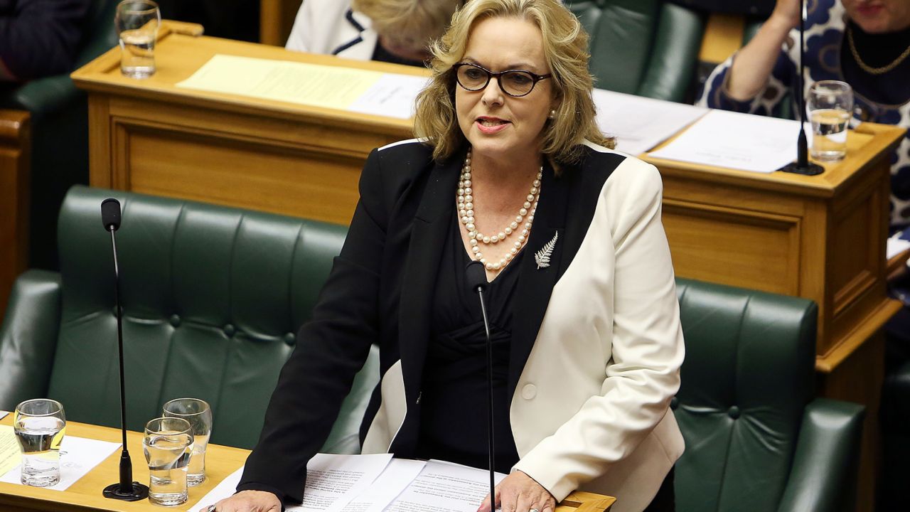 Then Justice Minister Judith Collins in Parliament on March 19, 2014, in Wellington, New Zealand after questions were raised about her trip to China.