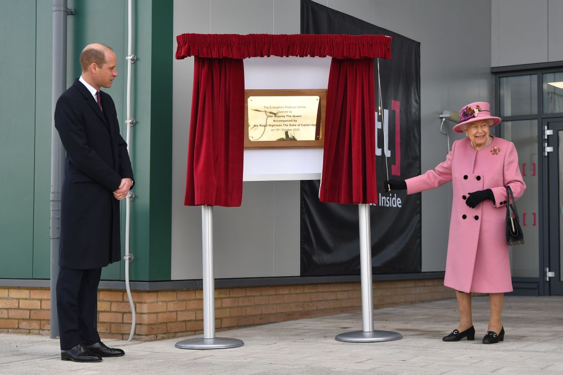 Prince William joined the Queen during a tour at Porton Down science park near Salisbury, England last October. 