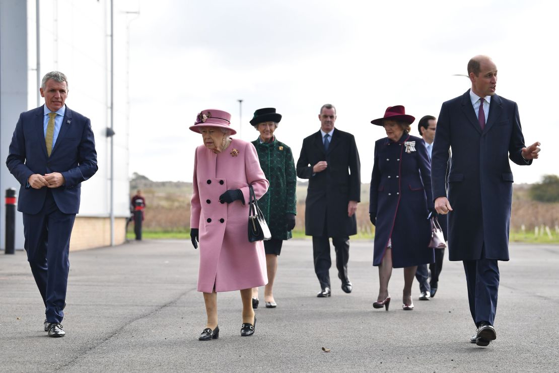 Britain's Queen Elizabeth II and Britain's Prince William, Duke of Cambridge visited the Defence Science and Technology Laboratory at Porton Down science park near Salisbury, southern England.