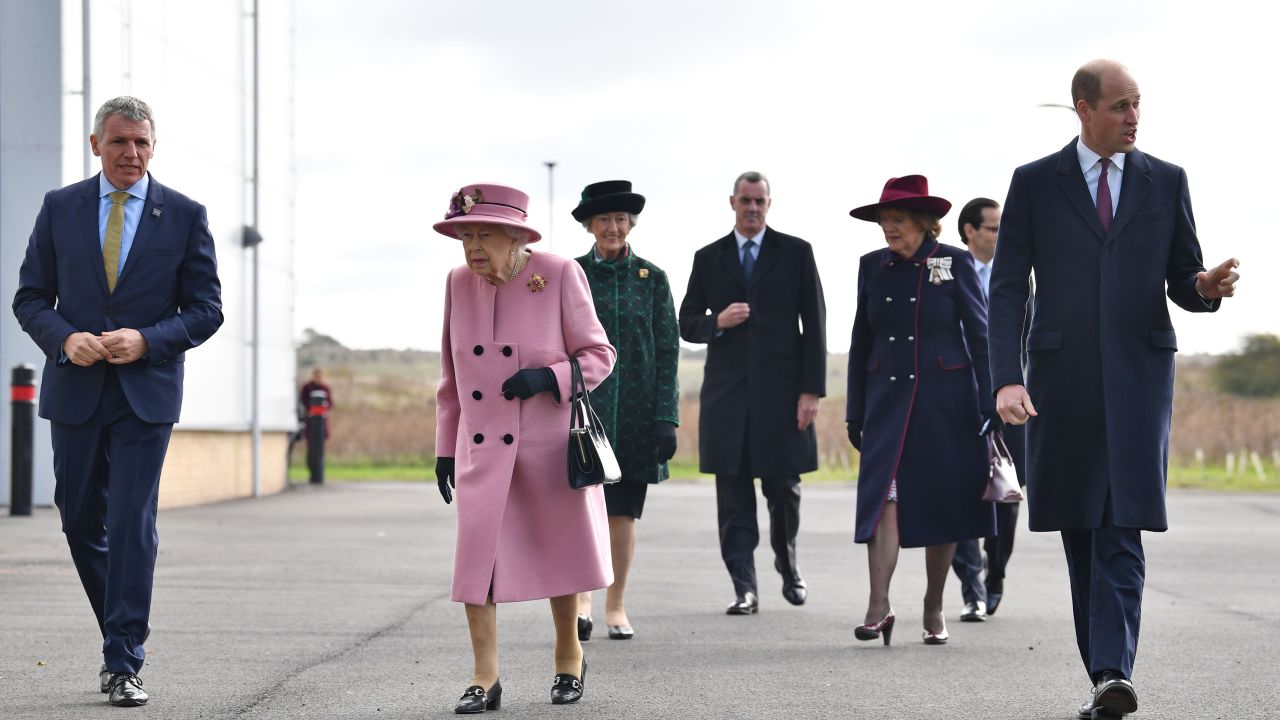 Britain's Queen Elizabeth II and Britain's Prince William, Duke of Cambridge visited the Defence Science and Technology Laboratory at Porton Down science park near Salisbury, southern England.