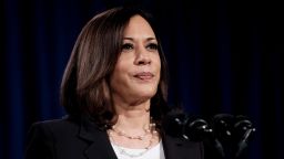 Democratic Vice Presidential nominee Sen. Kamala Harris (D-CA.), delivers remarks during a campaign event on August 27, 2020 in Washington, DC. Harris discussed President Donald Trump's failure to handle the COVID-19 pandemic and protect working families from the economic fallout prior to the last night of the Republican National Convention. 