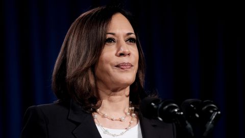 Then-Democratic vice presidential nominee Sen. Kamala Harris delivers remarks during a campaign event on August 27, 2020.