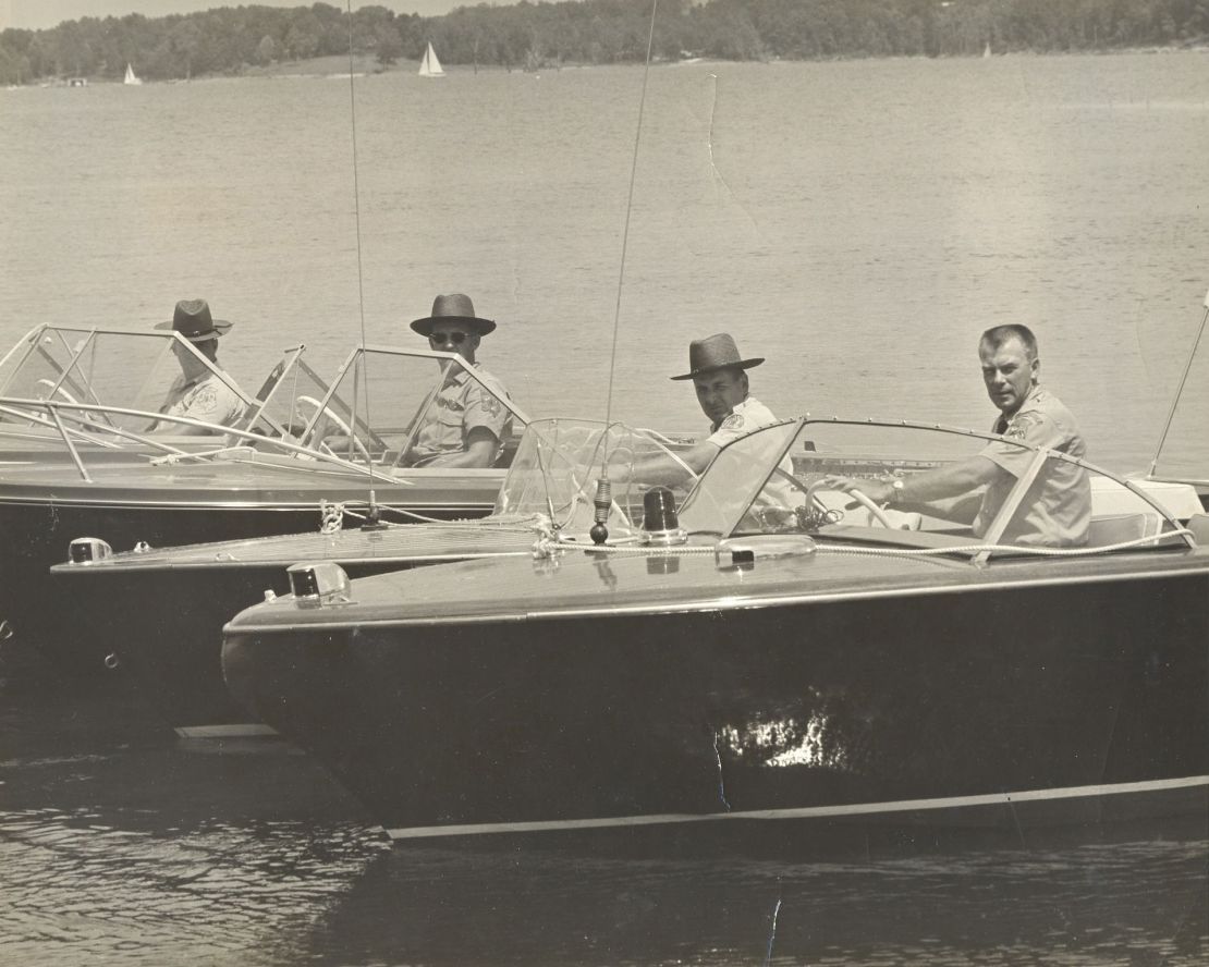 Wardens from Georgia's Department of Natural Resources on Lake Lanier in 1961.