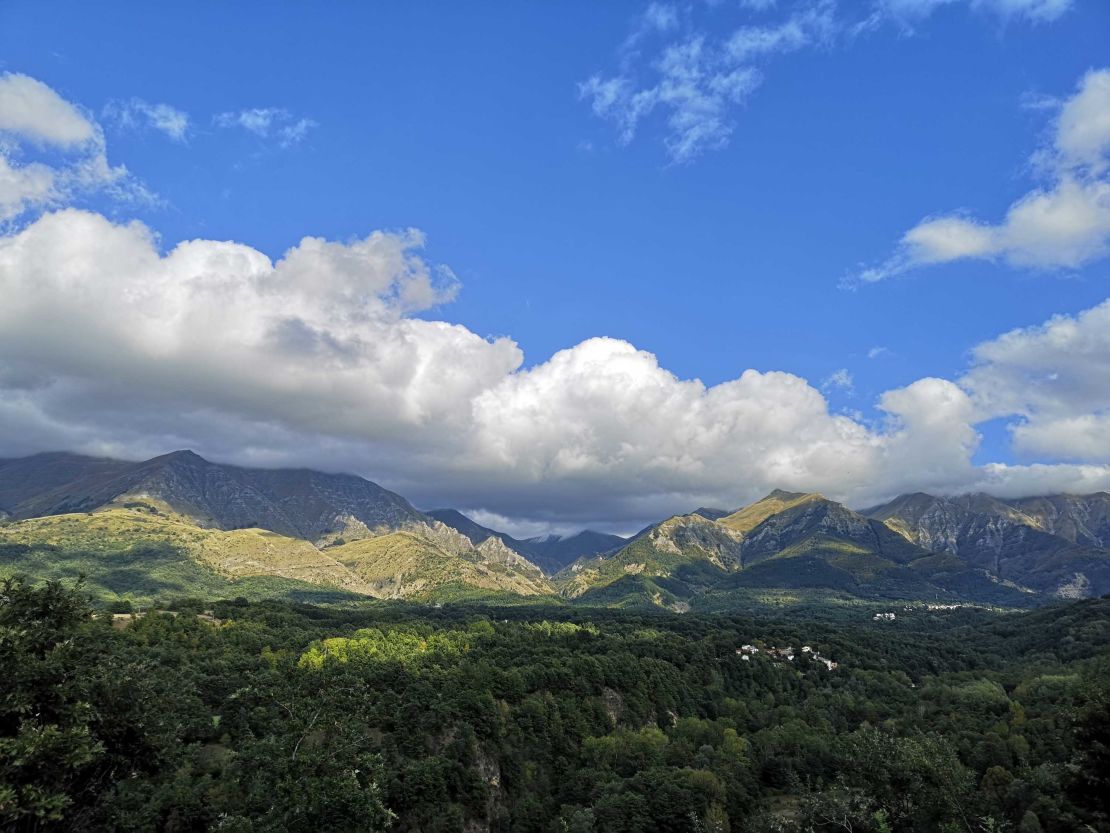 The town is surrounded by mountains.