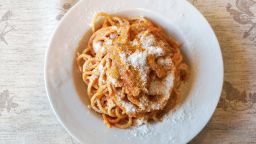 Spaghetti all'amatricia is one of Italy's best loved pasta dishes