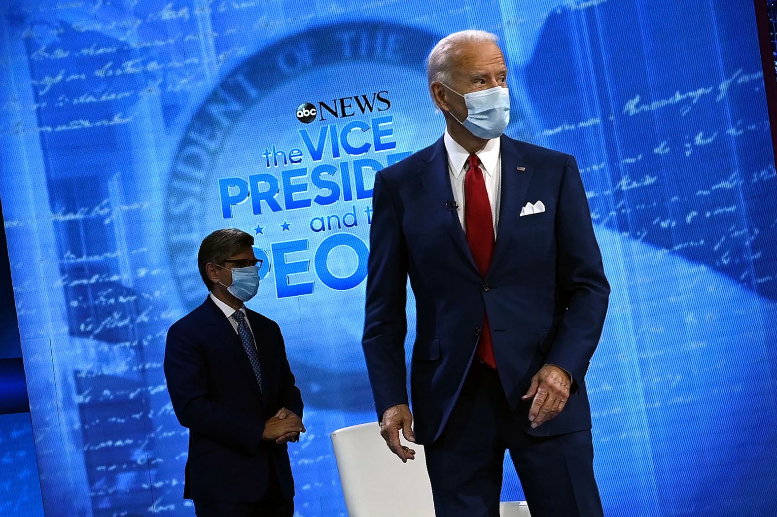 Biden arrives for his town hall, which took place at the National Constitution Center in Philadelphia.