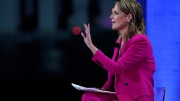 Moderator Savannah Guthrie speaks during an NBC News Town Hall with President Donald Trump at Perez Art Museum Miami, Thursday, Oct. 15, 2020, in Miami. (AP Photo/Evan Vucci)