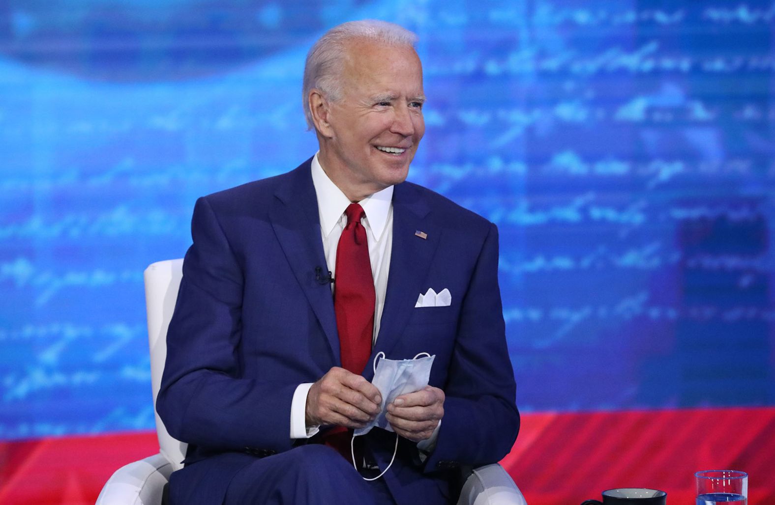 Biden spoke in measured tones during his more policy-heavy event. There was a <a href="index.php?page=&url=https%3A%2F%2Fwww.cnn.com%2F2020%2F10%2F15%2Fpolitics%2Fnbc-abc-dueling-town-halls%2Findex.html" target="_blank">stark contrast</a> between his town hall and Trump's. From the very beginning of Trump's town hall, the President was an antagonistic participant, interrupting and criticizing the premise of questions from Guthrie — sometimes before she had even finished asking them.