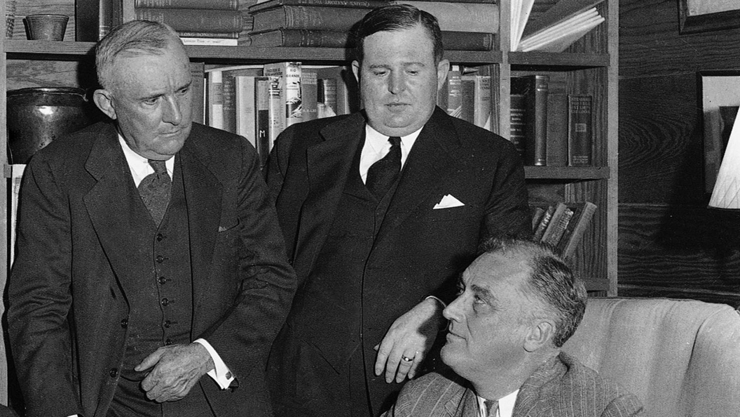 President Franklin D. Roosevelt (right) meets then Alabama Gov.-elect Bibb Graves (left) and then-Florida Gov. David Sholtz on Nov. 20, 1934.
