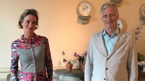 King Philippe and Princess Delphine met for the first time on October 9 at the Belgian royal family's official residence.