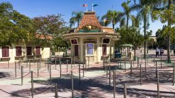 ANAHEIM, CA - SEPTEMBER 30: Stanchions that normally direct long lines remain empty at the Disneyland Park ticket booth while Disneyland remains closed on Wednesday, Sept. 30, 2020 in Anaheim, CA. After suffering losses for months due to Gov. Newsoms mandatory coronavirus shut-down, Disney says it will lay off 28,000 employees across its parks, experiences and consumer products segment.(Allen J. Schaben / Los Angeles Times via Getty Images)