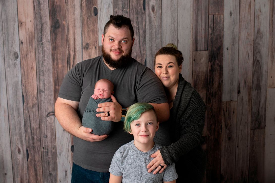 Maura Robson right, her son Magnus, husband Dusten and stepson Raidyn.