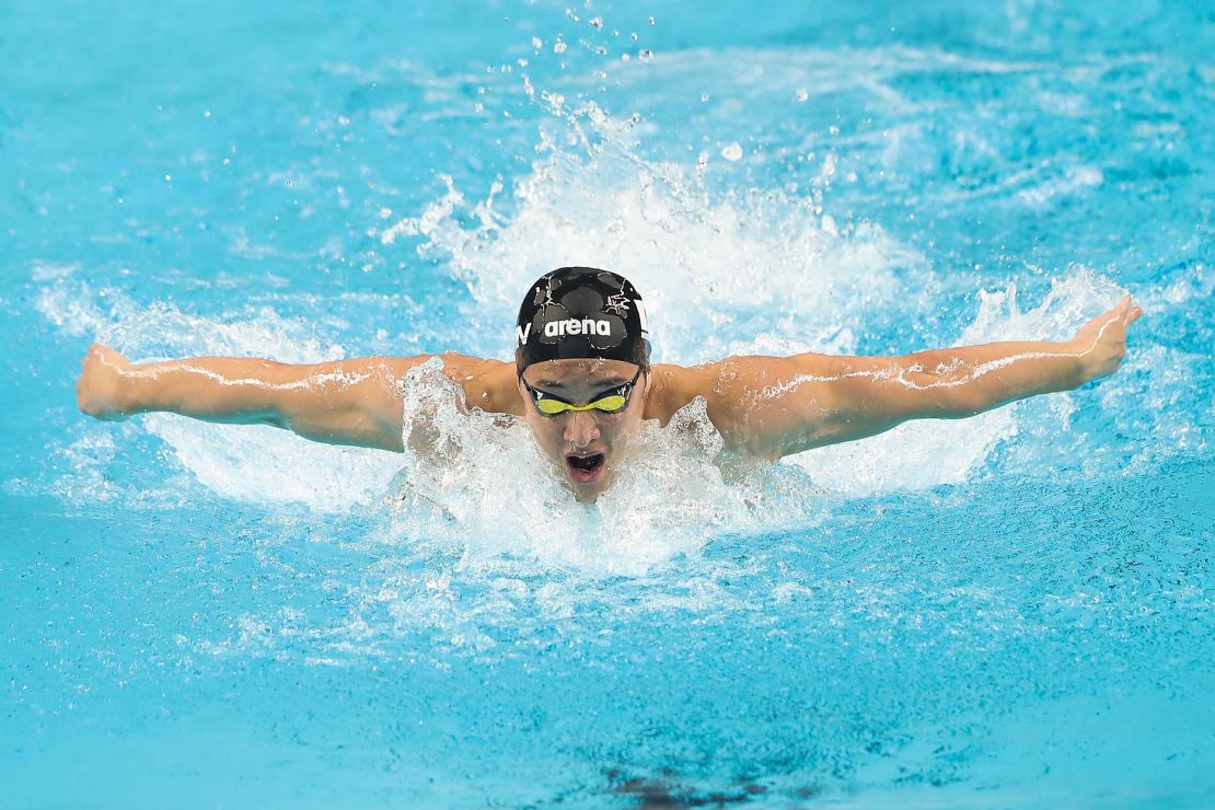 Seto competes in the 200m butterfly final of the FINA Champions Swim Series in Beijing, China. 