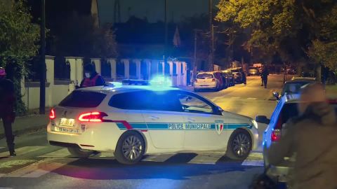 Police respond to the incident in Éragny-sur-Oise, France.