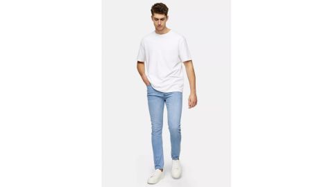 Topman Considered Light Wash Stretch Skinny Jeans