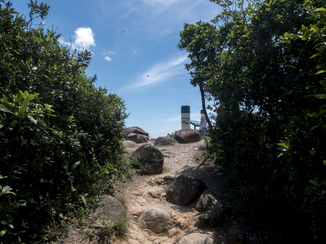 A mountain top in Hong Kong's Hang Hau area, seen in July 2020. 