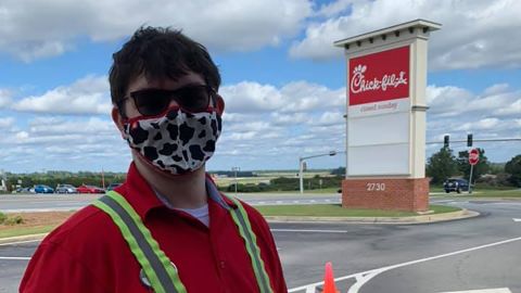 Zack Kokenzie helped save a child from choking at a Chick-fil-A in Georgia.