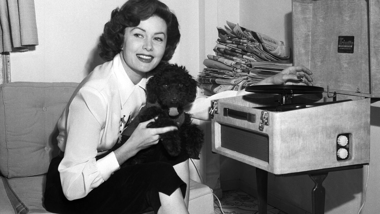 Rhonda Fleming in 1955 in Italy.