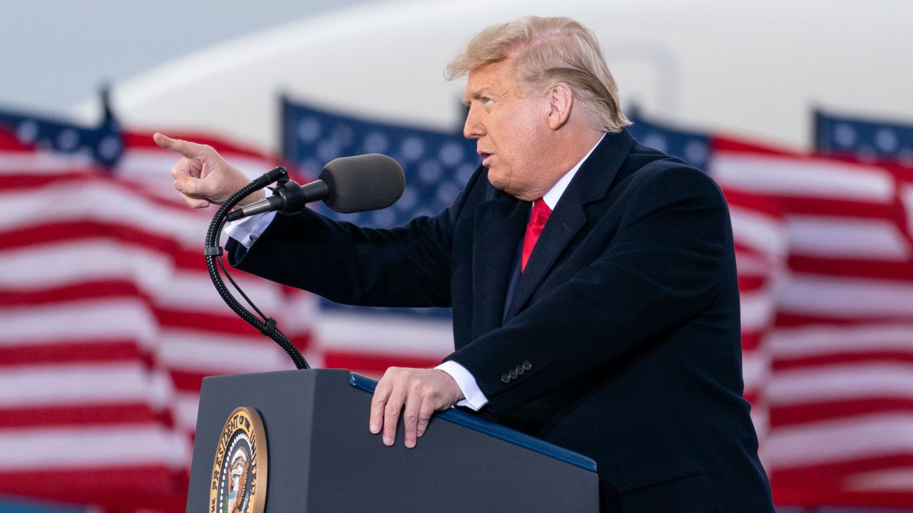 President Donald Trump speaks during a campaign rally at Muskegon County Airport, Saturday, Oct. 17, 2020, in Norton Shores, Mich. (AP Photo/Alex Brandon)