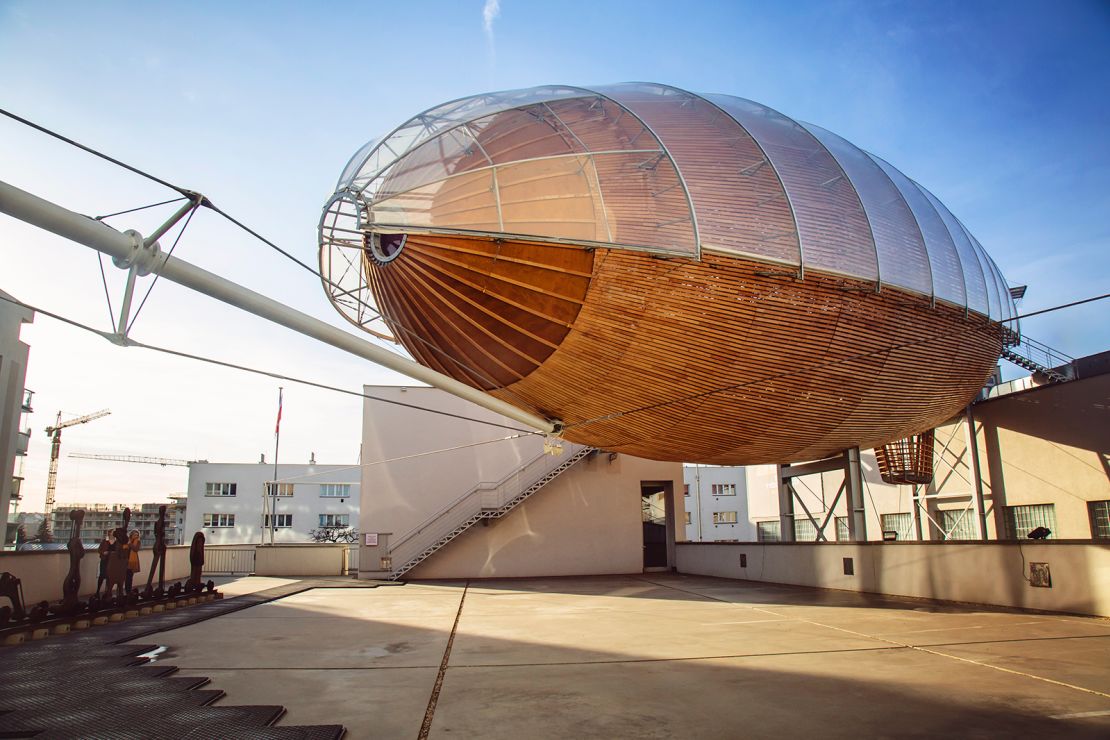 The Dox center features an airship-like structrure used as events space.