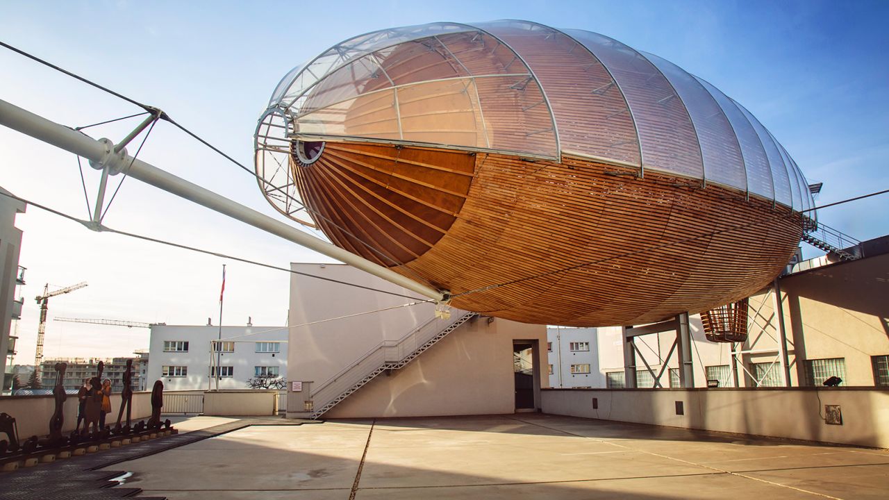The Dox center features an airship-like structrure used as events space.