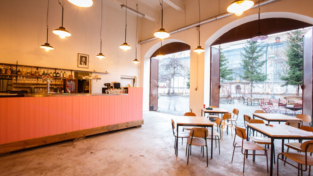This bar in Kasarna Karlin used to be a garage inside disused military barracks.