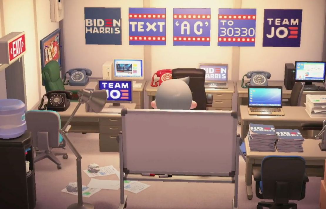 A field office on Biden HQ, Joe Biden's island on "Animal Crossing."