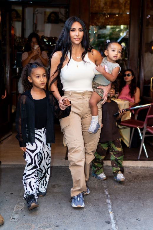 Kardashian West with her children North, Saint and Chicago in New York City.