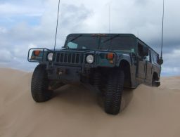 Mike Miserendino's Hummer H1 rests on a sand dune in Silver Lake State Park in Michigan.