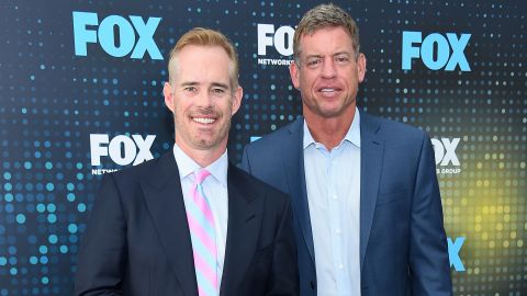 Joe Buck, left, and Troy Aikman are in hot water for comments they made over a military flyover.