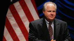 Radio personality Rush Limbaugh interacts with the audience before the start of a panel discussion "'24' and America's Image in Fighting Terrorism: Fact, Fiction, or Does It Matter?", June 23, 2006 in Washington, DC. Radio personality Rush Limbaugh moderated a discussion sponsored by the Heritage Foundation titled and included members of the cast from the television show "24".  (Photo by Win McNamee/Getty Images)